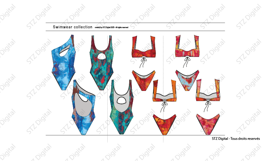 Collection de maillots de bain pour femme en couleur Collection de maillots de bain pour femme en couleur