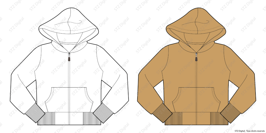 Sweat à capuche dessin vectoriel sweat a capuche